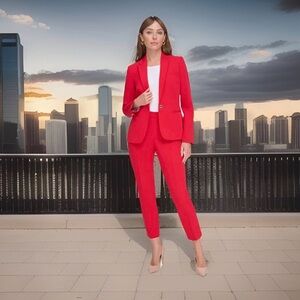 Tommy Hilfiger Women's Size 6 One Button Twill Jacket. Scarlett. Great Condition